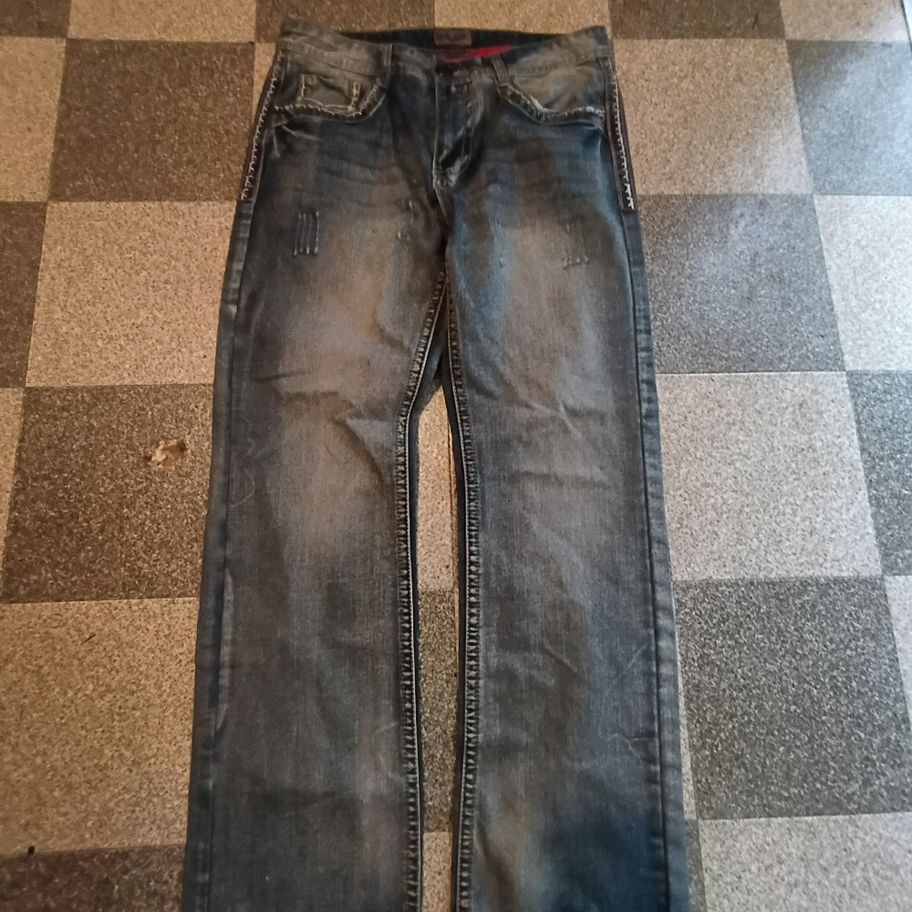 Black Label Men's Distressed Denim Jeans 32/32